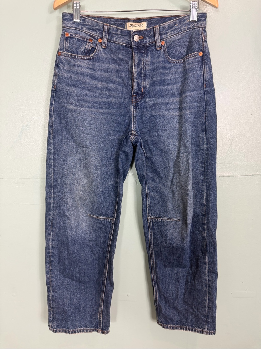 Madewell The Darted Barrel Leg Jean Dark Wash Blue Women Size 26
